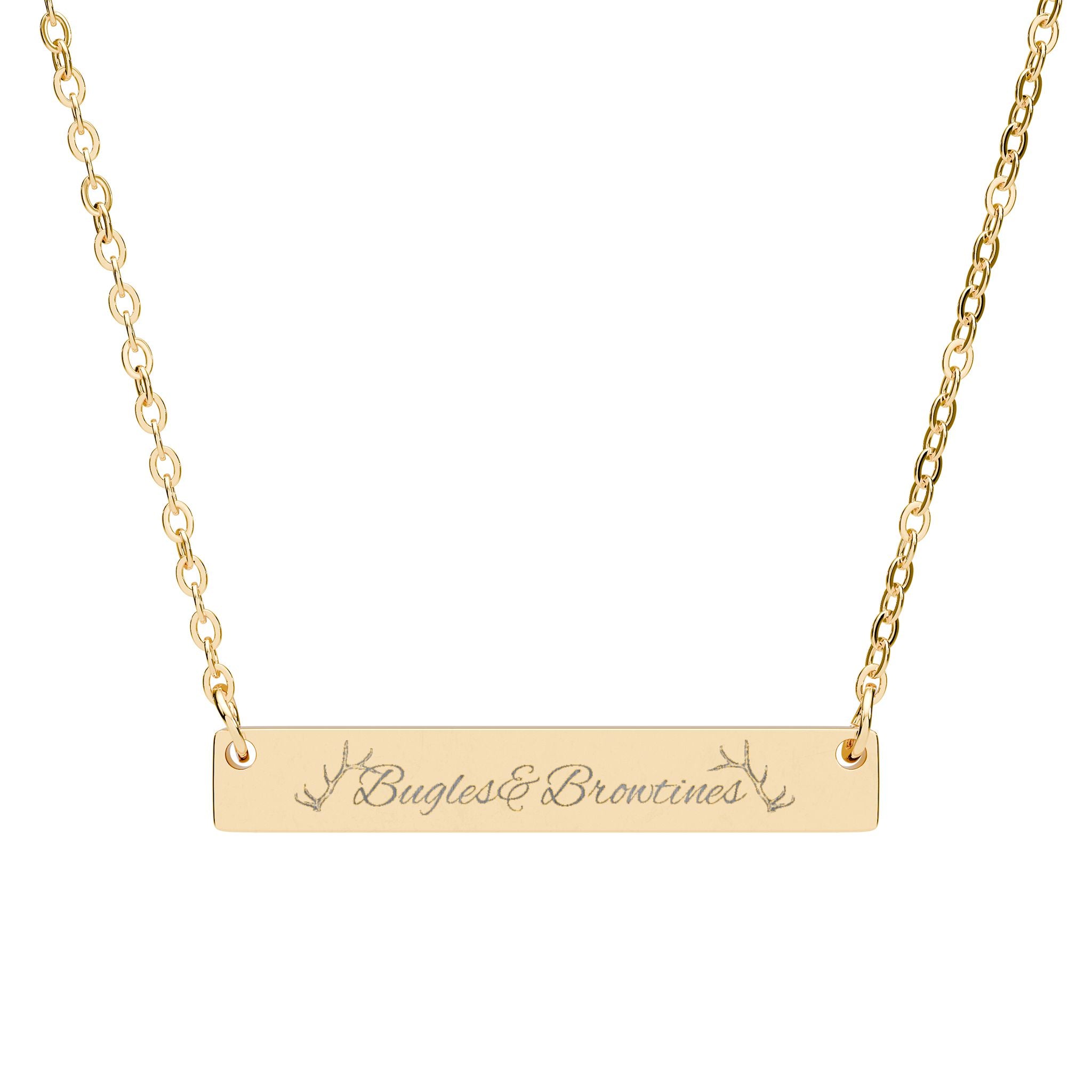 Engravable Horizontal Bar Necklace — Personalized Name & Message Pendant