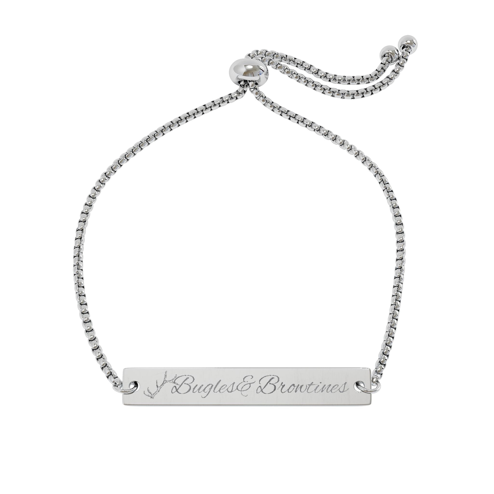 Engravable Adjustable Bar Bracelet — Personalized Name ID Jewelry