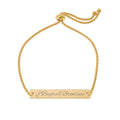 Engravable Adjustable Bar Bracelet — Personalized Name ID Jewelry