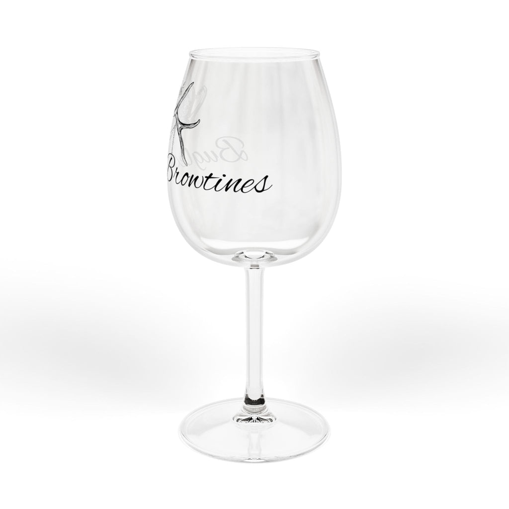 12oz Engraved Rose Wine Glass — "Bugles & Brown" Script Stemware