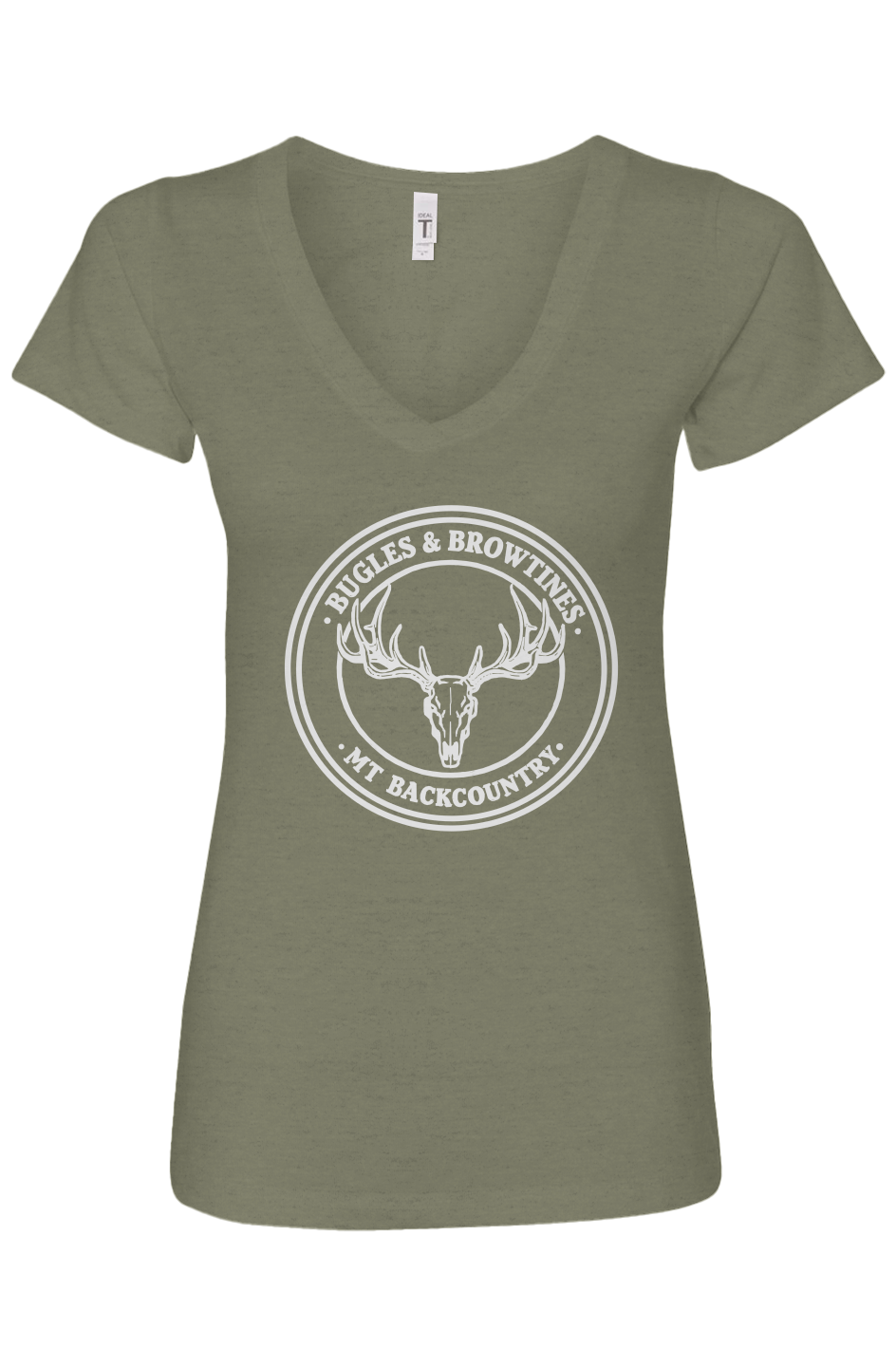 Womens Ideal V-Neck Round Logo