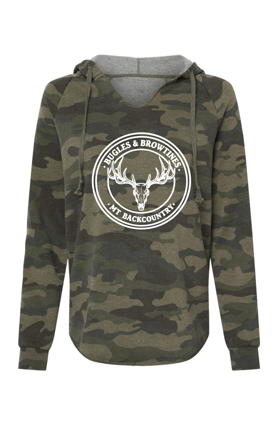 Womens Lightweight Camo Hooded Sweatshirt